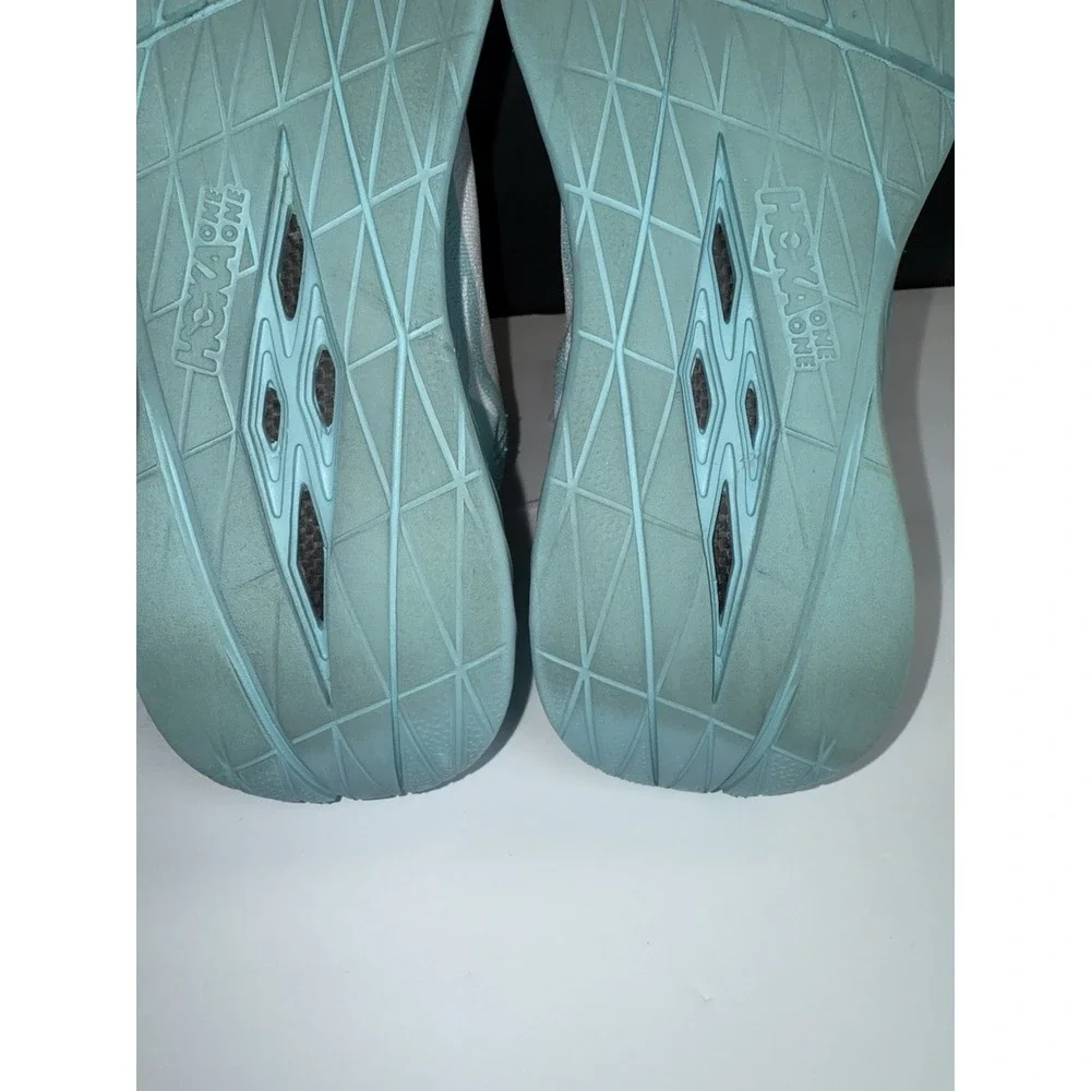 Hoka One One Carbon X Sneakers Womens 9 White Blue Lightweight Running Shoes